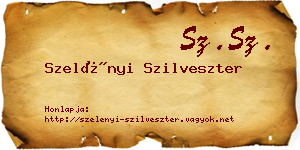 Szelényi Szilveszter névjegykártya